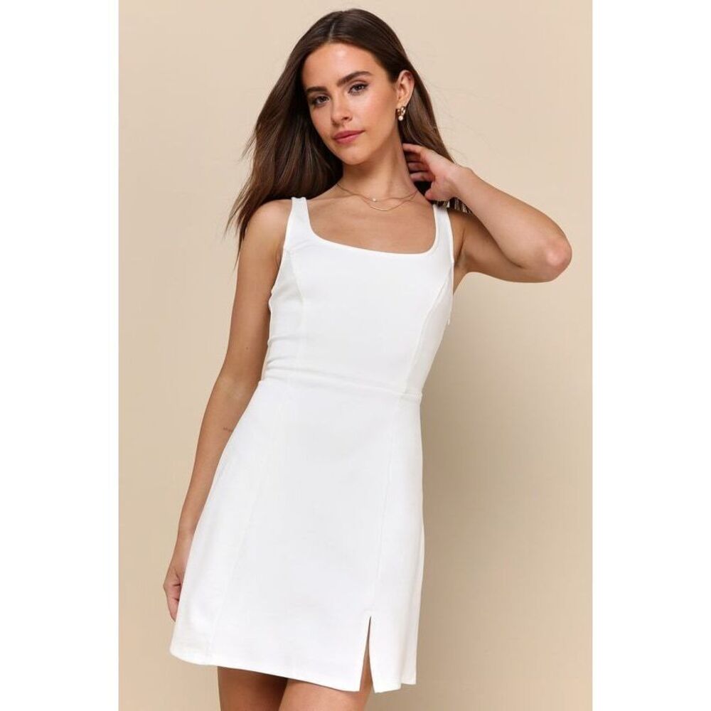 Lulus Always Admired White Sleeveless Mini Dress - Size M